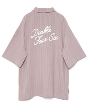画像をギャラリービューアに読み込む, 【数量限定商品】DOUBLE FOUR SIX-  Back Logo Linen Stripe Shirt  Greige
