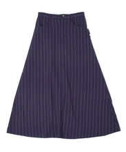 画像をギャラリービューアに読み込む, 【数量限定商品】Linen Stripe Long Skirt Navy
