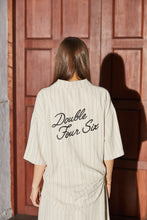 画像をギャラリービューアに読み込む, 【数量限定商品】DOUBLE FOUR SIX-  Back Logo Linen Stripe Shirt  Beige
