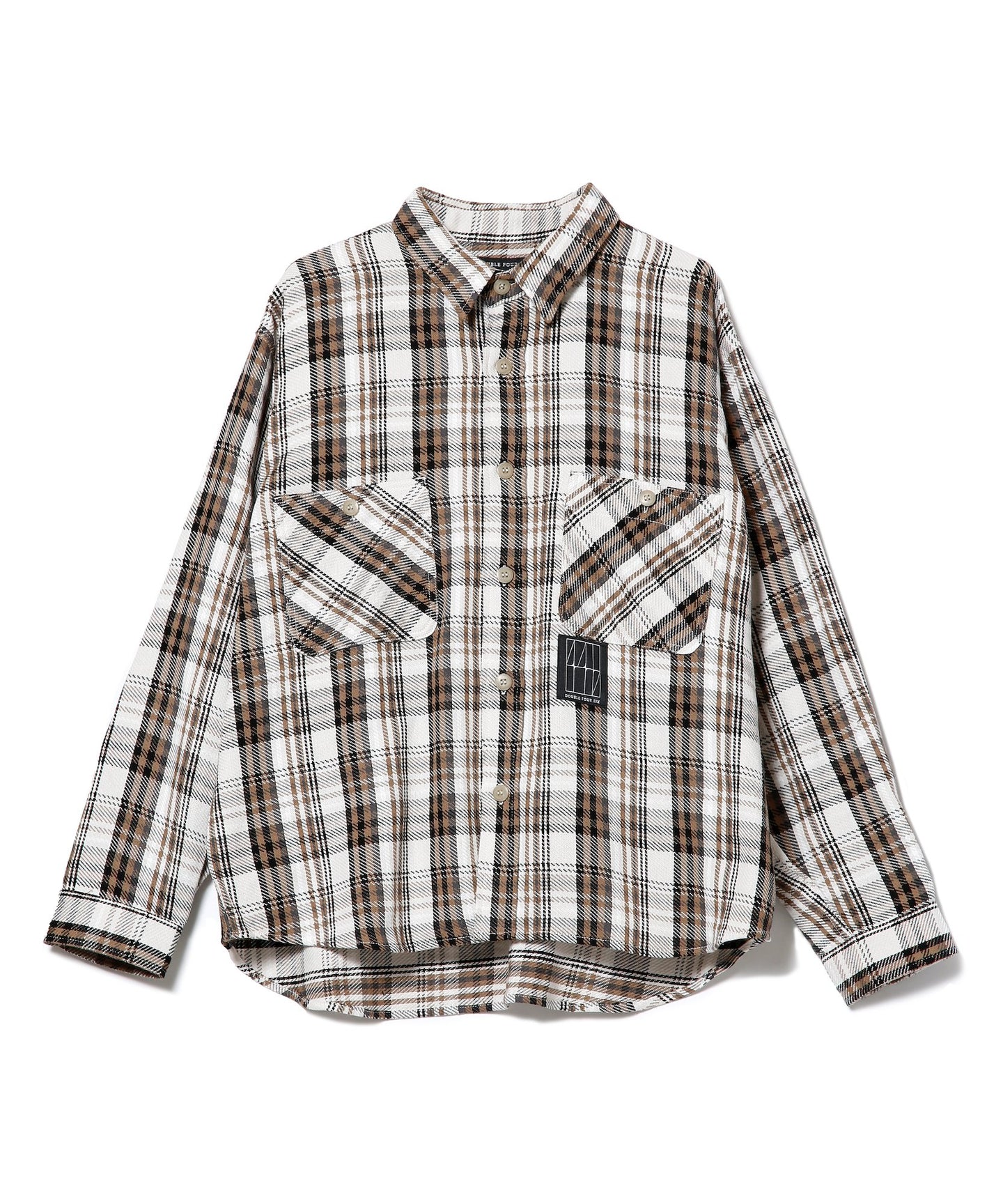 446 Emblem Checkered Shirt off-white