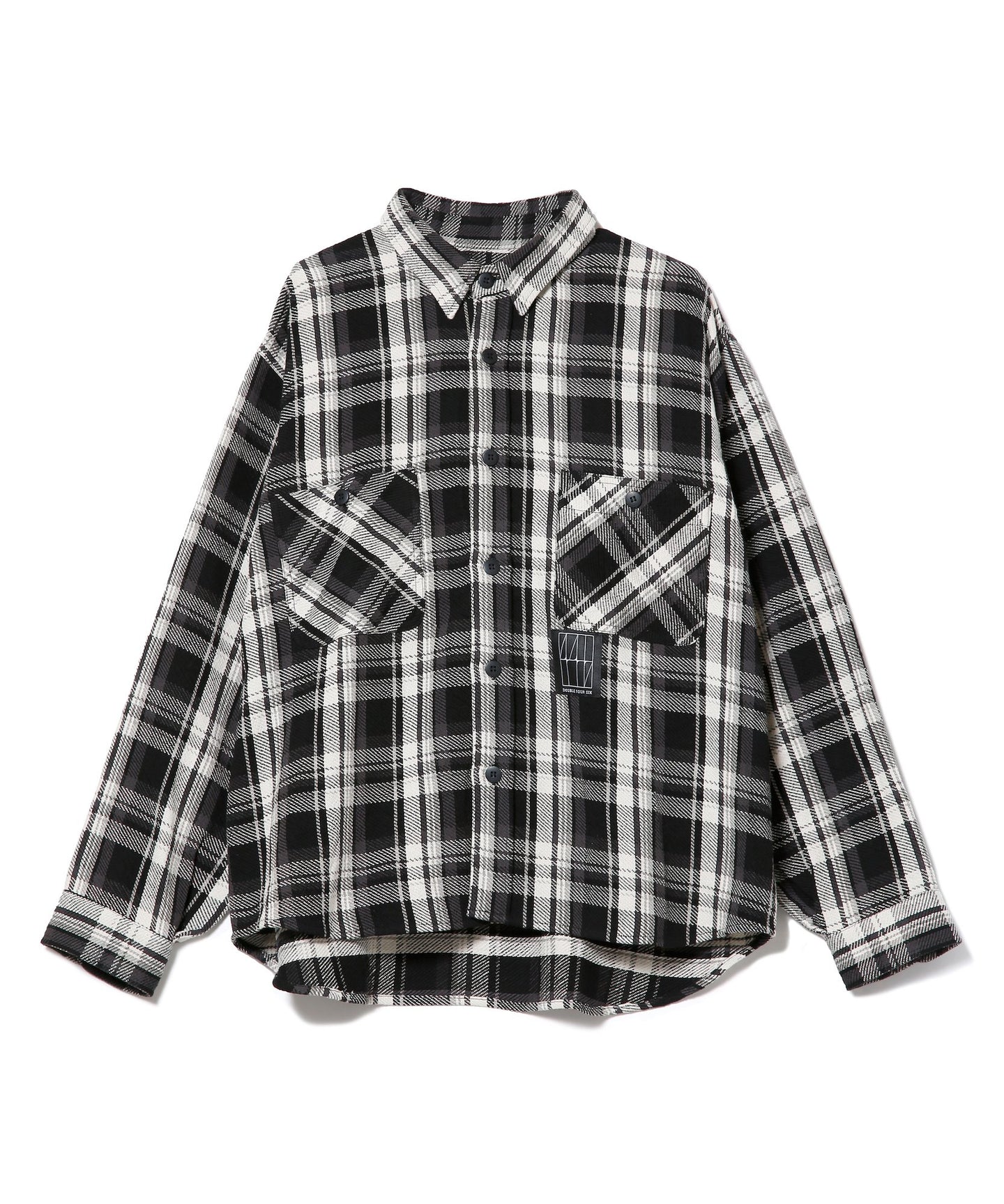 446 Emblem Checkered Shirt black