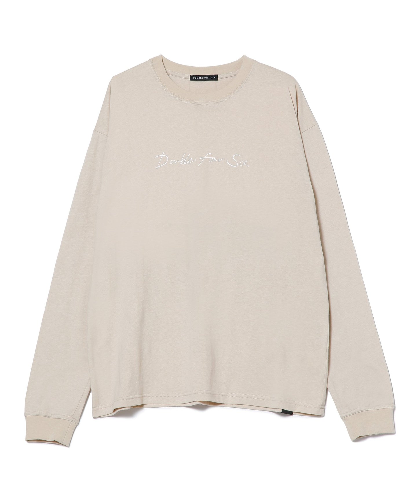 Cursive Logo Long Sleeve T-Shirt beige