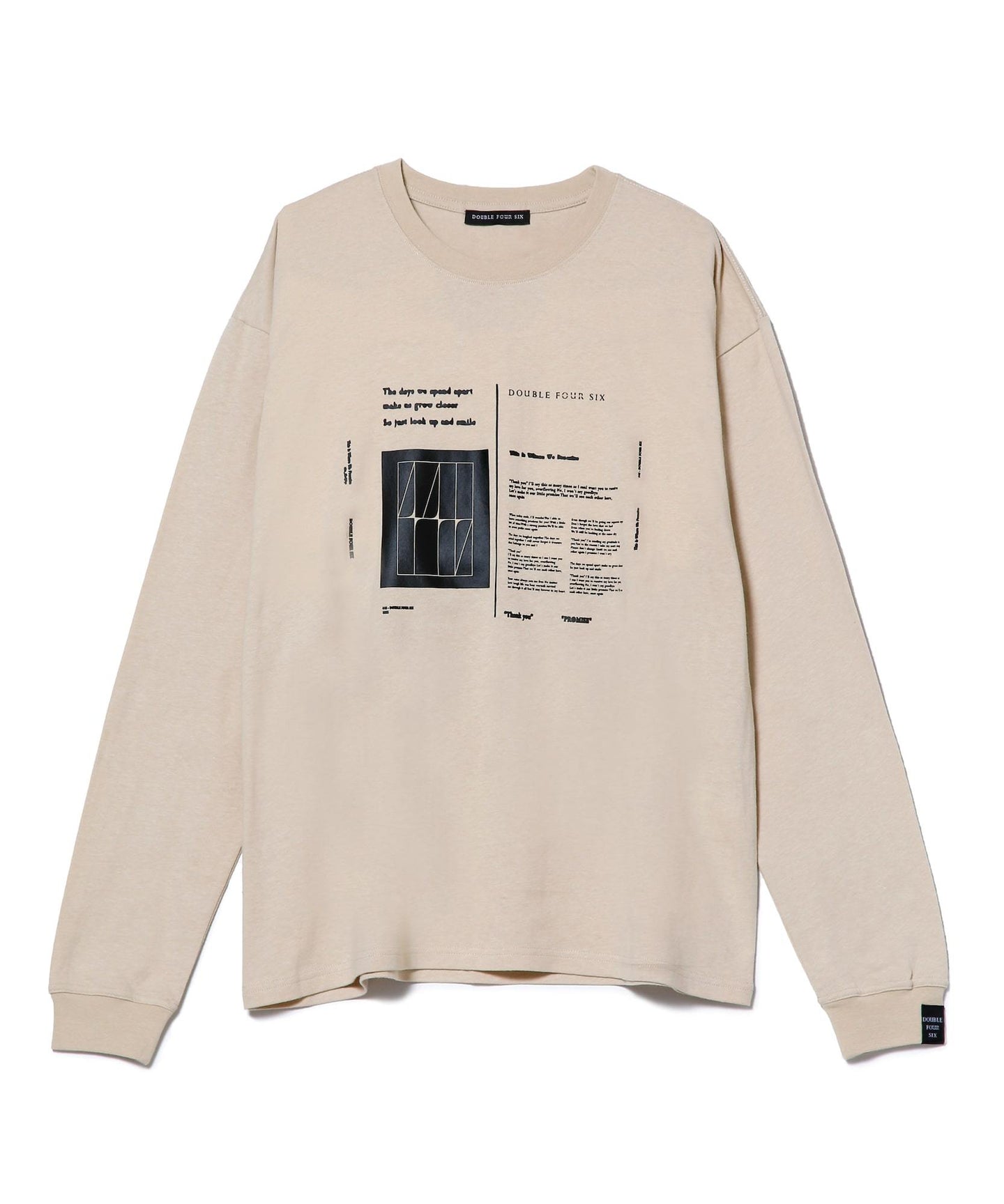 Lyrics Long Sleeve T-Shirt beige